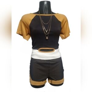 Ladies Matching Short and Top Set with Necklace (sold separately)